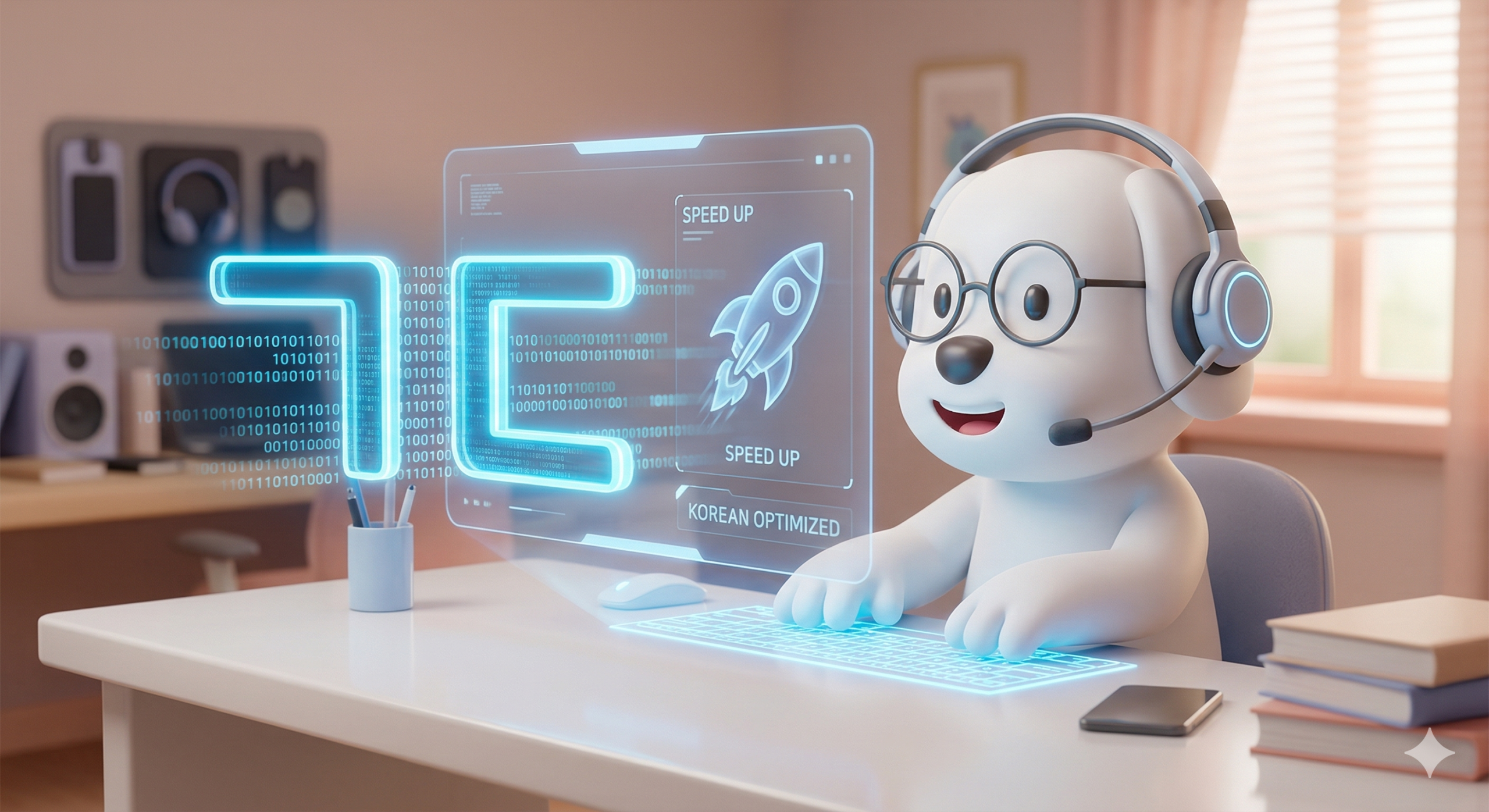 한국어 번역 잘하는 챗 gpt 사용하는 강아지 개발자